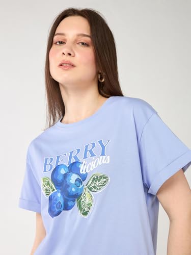 Image of Bewakoof Women's My Badass Graphic Printed 100% Cotton T-Shirt - Boyfriend Fit, Round Neck, Half Sleeve