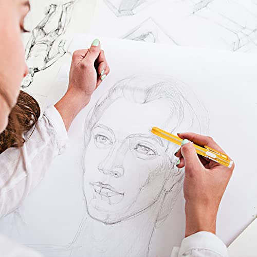 Molain 12 Pcs Erasers Pen-Style Set, Durable 6 Retractable Click Eraser Pen Shell + 6 Eraser, Good Cleaning Effect Erasers For Kids Students Artist Painting Writing, Home School Office Supplies #TOP6