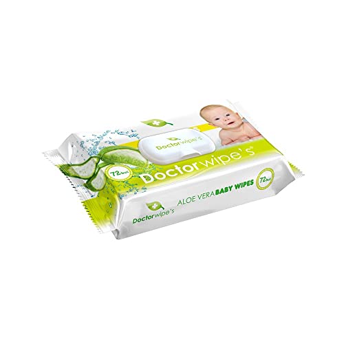 Doctor Wipes Toallitas húmedas de aloe vera premium con tapa, 72 unidades