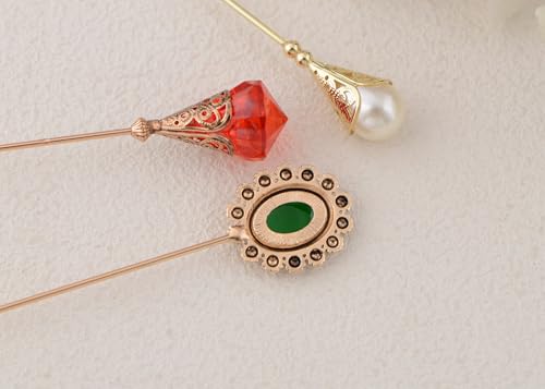 Image of Alilang 3Pcs Vintage Style Hat Lapel Brooch Pins with Flexible Bendable Design for Secure Fit on Hats, Scarves, and Suits