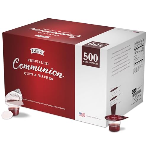 Prefilled Communion Cup and Wafer Set - Box of 500 Bread and Grap...
