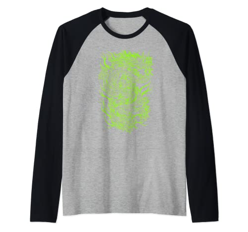 Giapponese verde drago e-boy e-girl estetica grunge asiatico maglia con maniche raglan