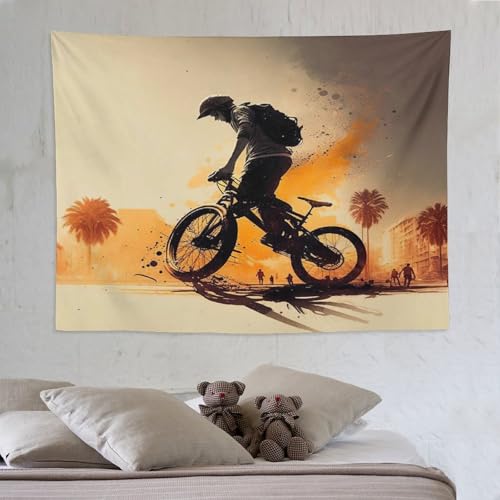 VTT tapisserie grand format pour salon et décoration murale de chambre