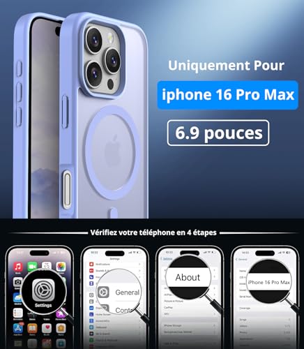 Coque iPhone 16 Pro Max Violet Clair Vansdon avec Verre Trempé et Protection MagSafe - 4