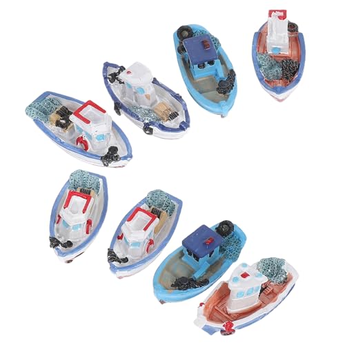 WHAMVOX Decoración de Yates en Miniatura 8 Piezas Estilo Mediterráneo para Casas de Muñecas, Adornos de Playa en Miniatura, Accesorios Decorativos para Escritorio y Estilo Aleatorio