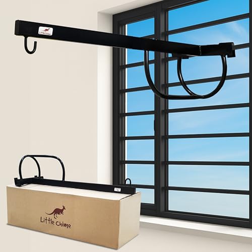 Image of New Born Baby Window Cradle Hanger Rod | Weight Capacity Up to 20Kg | Age from 0-24 Months | Round Molded Cradle Hanger (Black) Iron