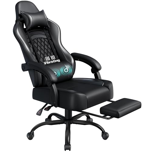 Relax e Supporto Mirato: Schienale reclinabile fino a 135°, poggiapiedi estraibile, poggiatesta imbottito e cuscino lombare USB vibrante. Questa sedia da gaming reclinabile favorisce distensione e riduce tensione lombare dopo gaming, studio o streaming prolungato