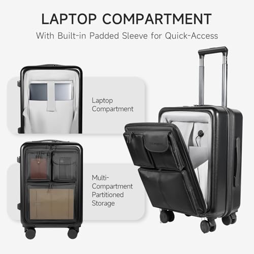 Carry On Luggage 22x14x9 Airline Approved – 20 Inch Expandable Suitcase with Front Pocket, USB Charging Port, Spinner Wheels & TSA Lock4