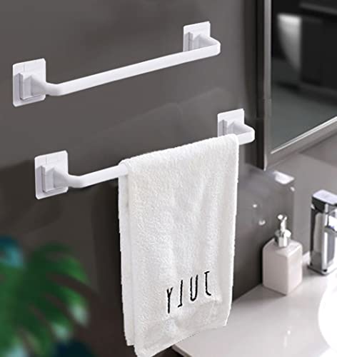 2 pièces Porte-Serviettes, Adhésif Porte Serviette Salle De Bain,Porte-Serviettes sans Percage pour Salle De Bain Et Cuisine( Blanc,40cm)