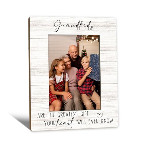 Beliran Grandkids Photo Frame 5x7 Grandchildren Picture Frame Grandparents Birthday Xmas Gifts for Grandchildren Grandkids are The Greatest Gift Wooden Picture Photo Frames for Desk Room Decor