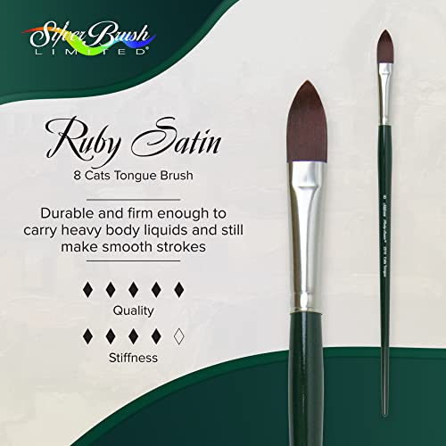 Silver Brush Limited Ruby Satin Cats Tongue Oil Paintbrush, Size 8 by Silver Brush Limited - Used condition - CA$30.86