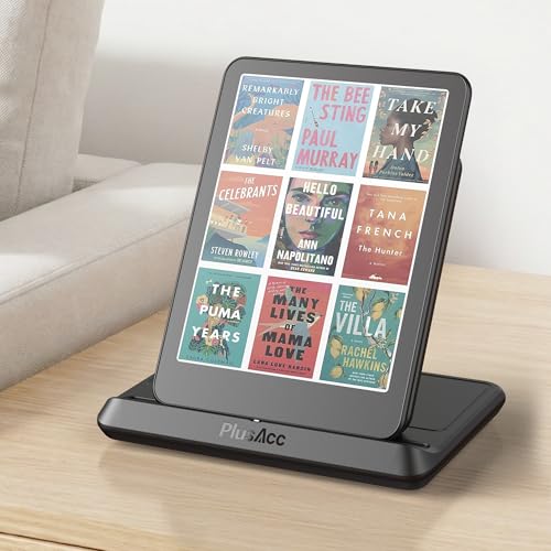 PlusAcc Wireless Charging Dock for Kindle Paperwhite Signature Editions (2022 & 2024 Releases) & Colorsoft Signature Edition & Smartphones, Foldable Charger Stand Compatible with iPhone 15 P