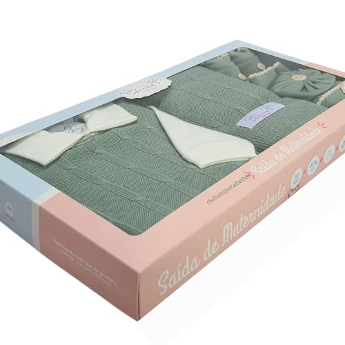 Kit Saida Maternidade Recem Nascido Menino Verde Militar