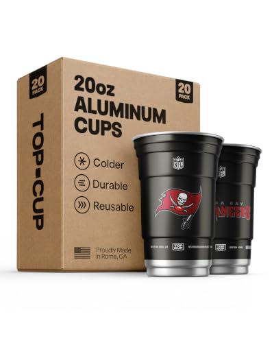 Top Cup NFL Tampa Bay Buccaneers Aluminum Party Cups, 20oz, 20 Count