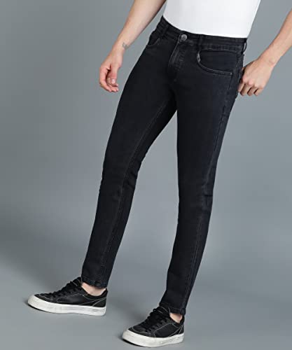 Image of Men's Grey Skinny Fit Solid Jeans Stretchable