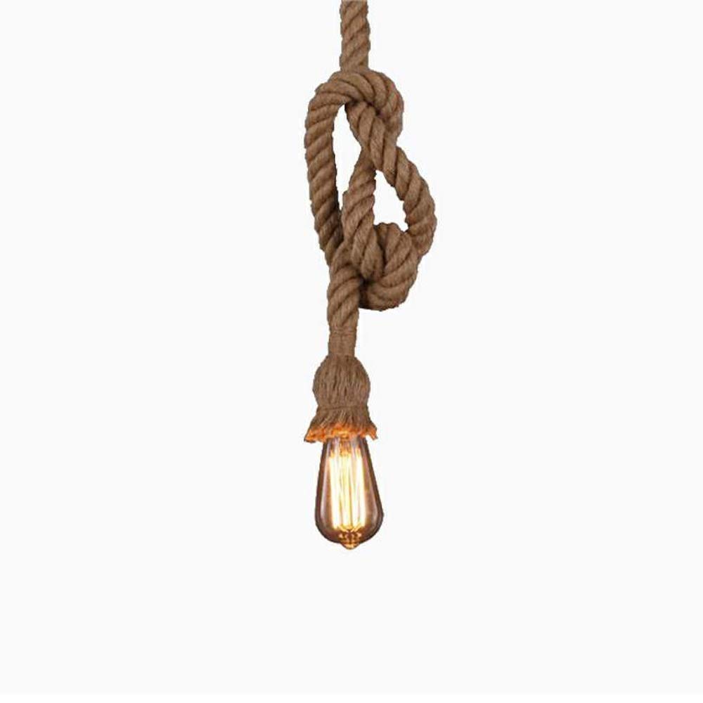 Lámpara colgante industrial cuerda cáñamo Edison E27 retro decorativa bar comedor tienda ropa