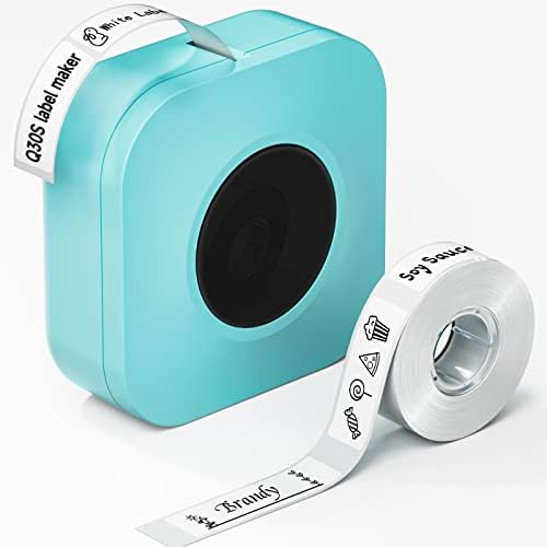 Phomemo-Q30S Label Maker-mini Bluetooth Thermal Label Printer Machine,Wireless Portable Label Machine Handheld for For Home, Office, School - With 1 Roll 12x40mm Label (Green)
