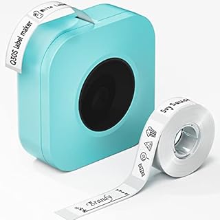 Phomemo-Q30S Label Maker-mini Bluetooth Thermal Label Printer Machine,Wireless Portable Label Machine Handheld for For Home, Office, School - With 1 Roll 12x40mm Label (Green)