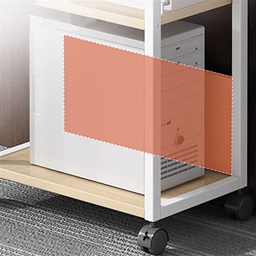 Soporte móvil para CPU con ruedas giratorias 360°, soporte para torre PC de 2 niveles con estante de almacenamiento abierto y estructura metálica estable (2 niveles negro) miniatura 3