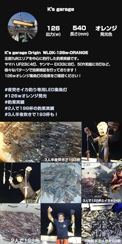 集魚灯 イカ釣り LEDライト 126w オレンジ 集魚ライト アジ イカ タチウオ イサキ 船舶用ledライト 24v 12v 兼用 LED 作業灯 除雪機 ライト 除雪車 投光器 ワークライト 夜焚き 夜釣りに最適 5枚目