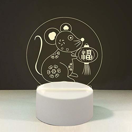 Lampe 3D illusion pour chambre bébé et veilleuse tactile sept couleurs au moment du coucher