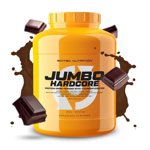 Scitec Nutrition Jumbo Hardcore, Weight Gainer alto en proteína con Amino Select Matrix, Superfoods, Creatina y con 7 carbohidratos, Sin Gluten y Sin Lactosa, 3060 g, Chocolate