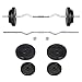 Best Choice Products 55lb 1in EZ Curl Bar Barbell Weight Set w/ 2 Lock Clamp Collars, 4 Plates - Silver/Black