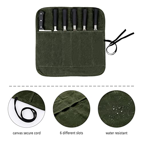 Chef Knife Roll Bag, Heavy Duty Oxford Utility Knife Bag, 6 Slots Chefs Knife Case Holder, Multi-Function Cutlery Kitchen Knife Pouch Knife Wrap Wallet Tool Roll For Home Kitchen Traveling Camping #TOP1