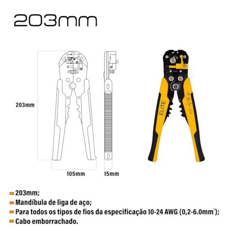 Alicate Desencapador e Crimpador de Fios Elétricos Elite