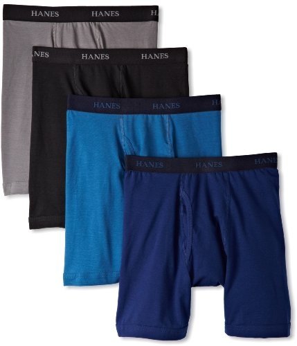 Hanes Mens 4-Pack Classics Multi-Color Boxer Brief Underwear Assorted-Color XL