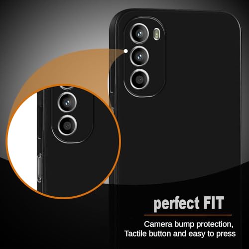 Image of Back Cover for Motorola Moto G62 5G | Full Camera Protection | Premium Liquid Silicon Case | Flexible Bumper Case for Motorola Moto G62 5G (Black)