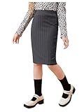 Milumia Girl's High Waisted Pencil Midi Skirt Knee Length Casual Skirts Dark Grey 11-12Y