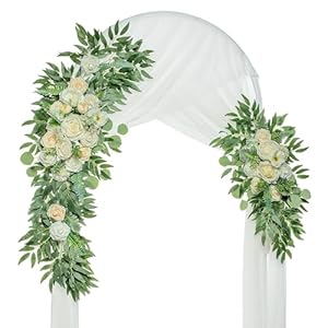 Wedding Arch Flowers, Artificial Flowers for Decoration, Large Flower Swag for Boho Styles Wedding Ceremony Floral Decor – Pack of 2