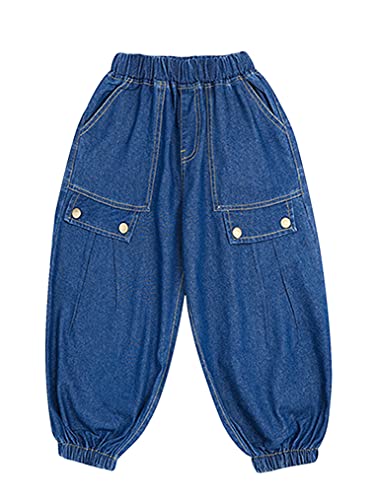 Kids Boys Denim Baggy Jogger Pants with Pockets Jeans Cargo Bottoms Autumn Casual Playwear
