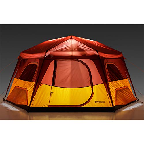 Outdoor Products 8 Person Instant Hexagon Tent With Built-In Lights #TOP3