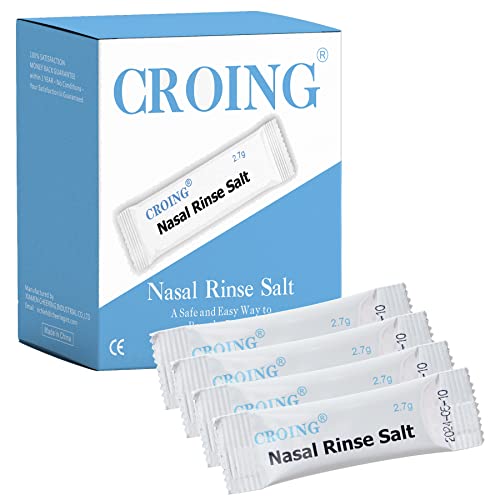 CROING 𝙉𝙖𝙨𝙚𝙣𝙨𝙥ü𝙡𝙪𝙣𝙜 𝙨𝙖𝙡𝙯 (160 Stück) Nasenspülsalz, Nasensalz für Nasendusche, Neti Pot,Nose Cleaner, Nasal Rinse, Nasenspülung Erwachsene, Nasenspülkanne