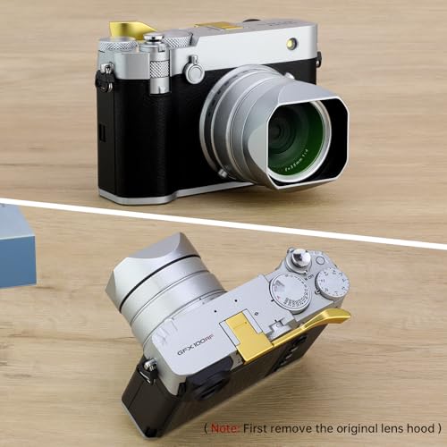 Haoge Metal Square Lens Hood para Cámara Fujifilm GFX100RF Accesorios Plata LH-GFXRF-IIS+Cap-GFXRF-IIS miniatura 2
