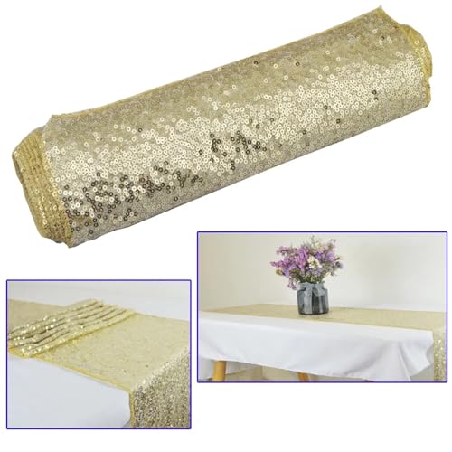 Chemin de table brodé de sequins de qualité supérieure pour mariage chic - 5