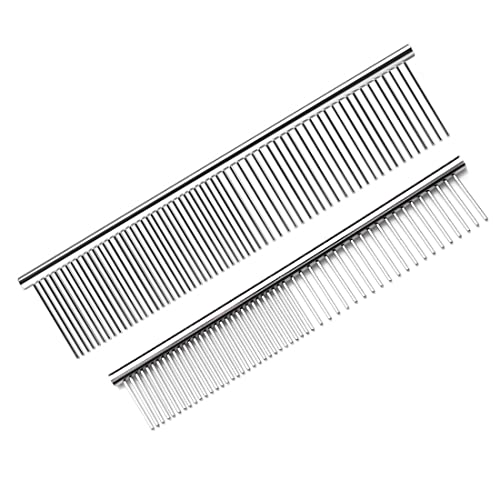 XPEX 2 Piece Pet Grooming Comb - 2 Größen - für Pflegekämme zur Vermeidung von Verfilzungen und Knoten im Haar Cover