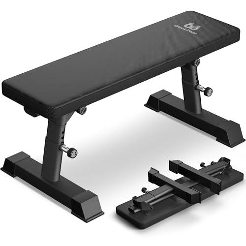 Flat Weight Bench - Heavy Duty Foldable Workout Bench for Home Gym, 1300lb Capacity Adjustable...