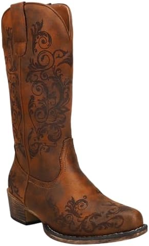 ROPER Womens Tall Stuff Snip Toe Casual Boots Knee High Low Heel 1-2" - Brown - Size 9 B | Image 1