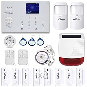 GSM/WLAN Alarm Systems Complete System, TECPEAK Alarm System House, Home Security Set Including Outdoor Siren