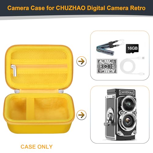 Funda rígida para cámara digital mini vintage CHUZHAO amarilla miniatura 3