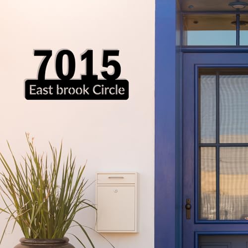 Image of Personalized House Number Custom Metal Address House Numbers Modern House Number Sign for Outside