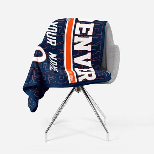 Image of ANTKING Denver Throw Blanket for Men Women Boy Custom Name and Number Gifts