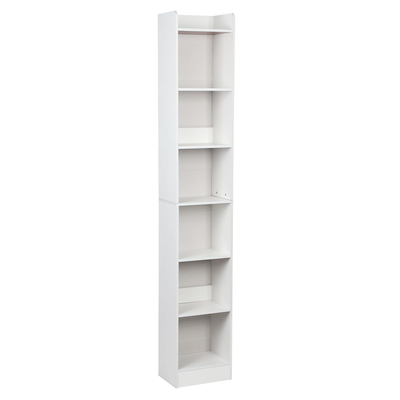 Awjaisca Narrow Bookcase 70.9 Inch Tall Narrow Bookcase, Floor Standing Storage Cabinet, Corner Bookshelf with Storage, 6 Tier Cube Display Shelves