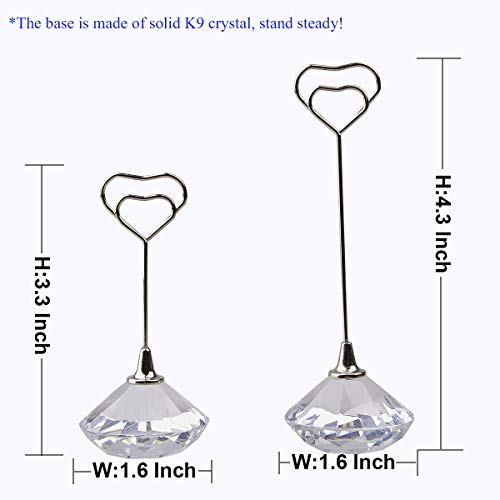 Image of LONGWIN Memo Clip Lovely Dimond Shape Place Card Wedding Table Number Holders (2pcs) - Clear