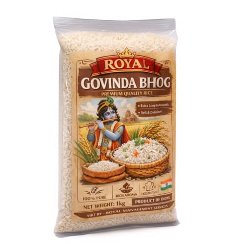 Image of 100% অর্গানিক /जैविक Natural aromatic Gobindo bhog Rice 1 Kg Pack,for Payasm,biriyani,polau