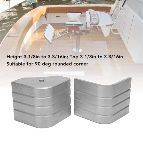 SENECESLI 2 Pack Deck Corner Cap for Pontoon Boat, 90 Degree Rounded Corners, Heavy Duty Aluminum Corner Cap Casting, Height 3-1/8in to 3-3/16in, Top 3-1/8in to 3-3/16in - image 3