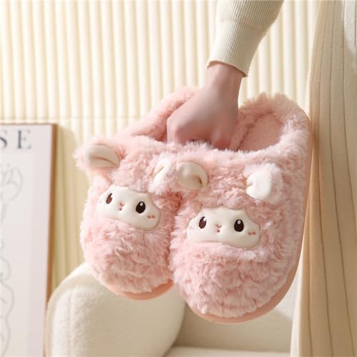 YILANLAN Animal Slippers for Women - Cute Sheep Cozy Winter Plush Soft Adult Home Cotton Slippers3